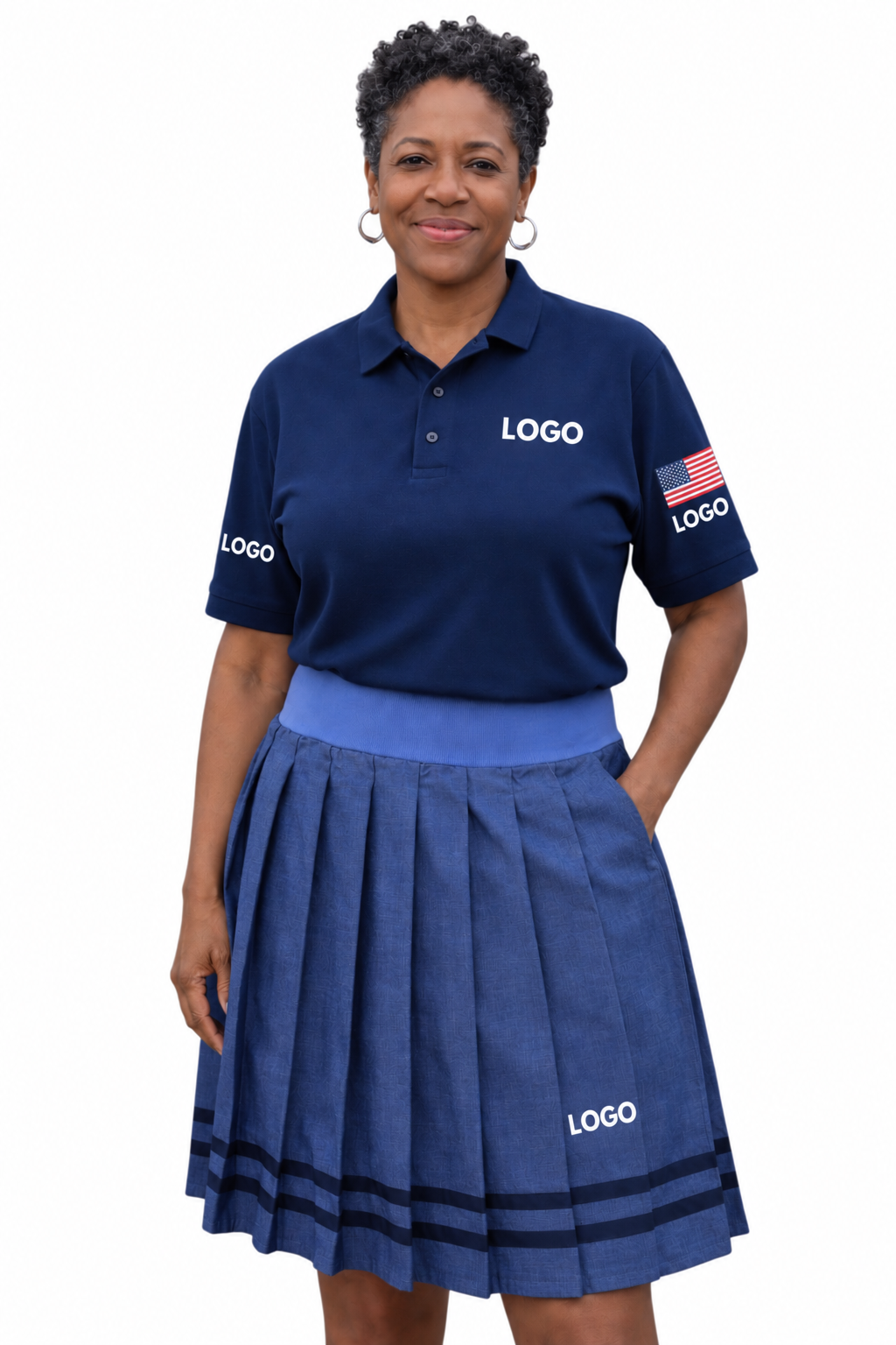 Long Skort (Heather Navy) — Item #116